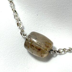 2/$20, Rustic Natural Rutilated Quartz Short Necklace, Genuine Gemstone Pendant